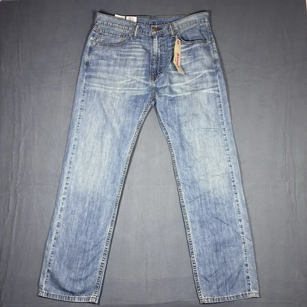 Levi's 505 Men's Blue Jeans Regular Fit, Straight Leg, Size 36x32 NWT